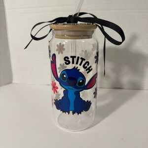 Stitch Glass Tumbler with Straw